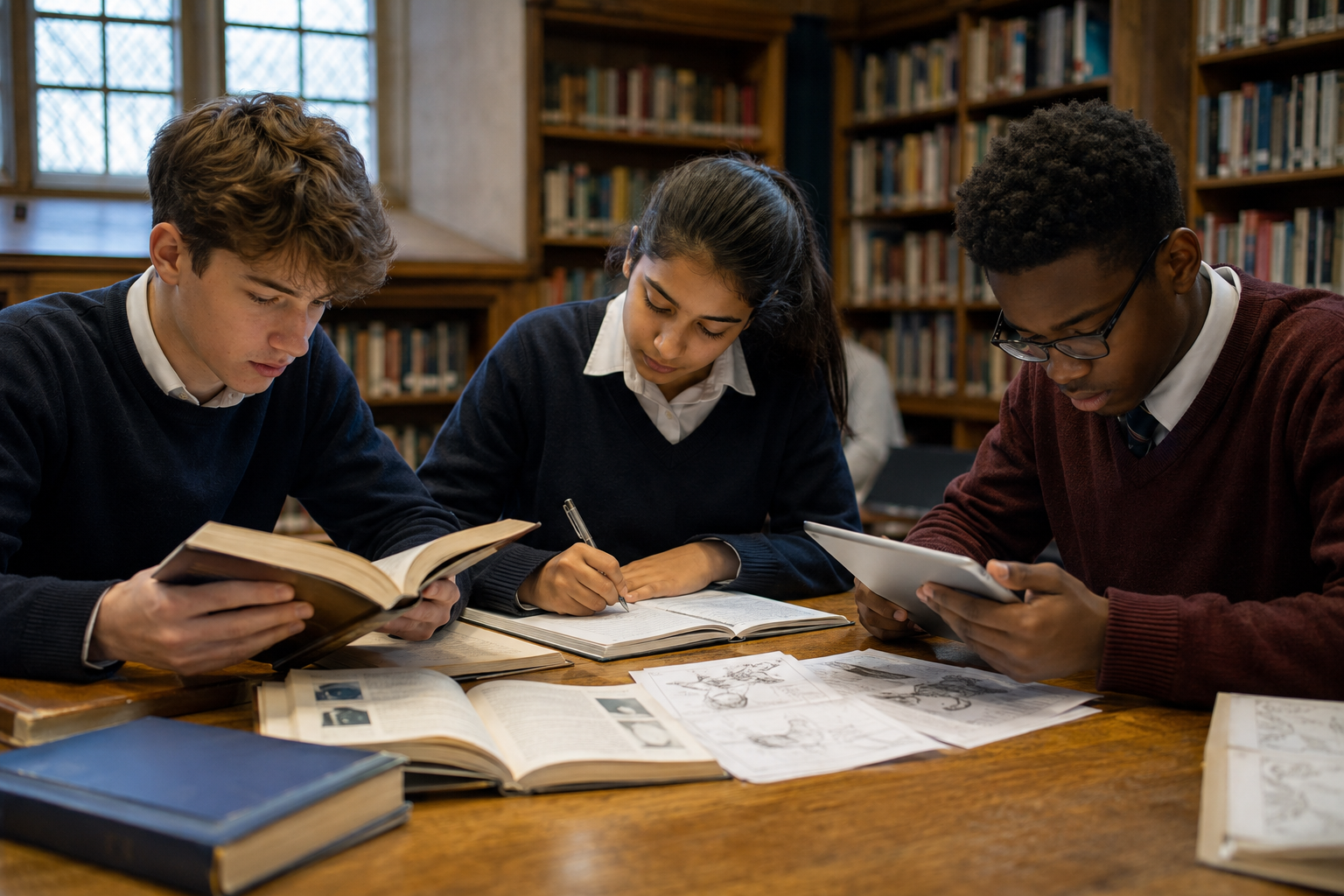 Students studying together